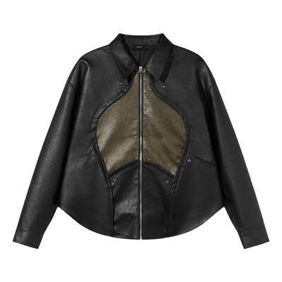 原创设计秋季工装皮衣夹克外套