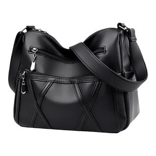 真皮女包2025新款女士软皮多层百搭单肩斜挎包大容量中老年妈妈包