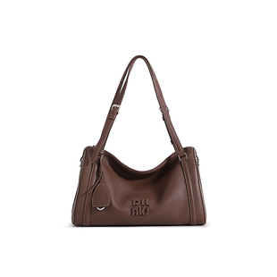 DILAKS迪莱克丝官方正品头层牛皮波士顿包大容量枕头包手提斜挎包