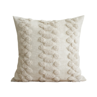 BACKTO卜凸家居现代侘寂风簇绒绣花抱枕卧室客厅沙发靠垫靠枕民宿