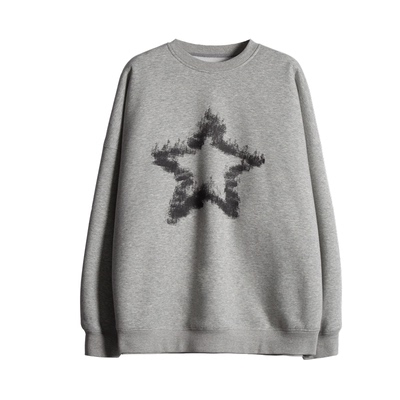 SIXI四喜家圆领印花加绒卫衣