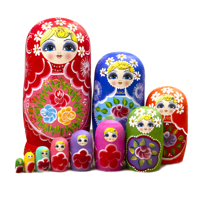 新款10层俄罗斯套娃椴木精致版