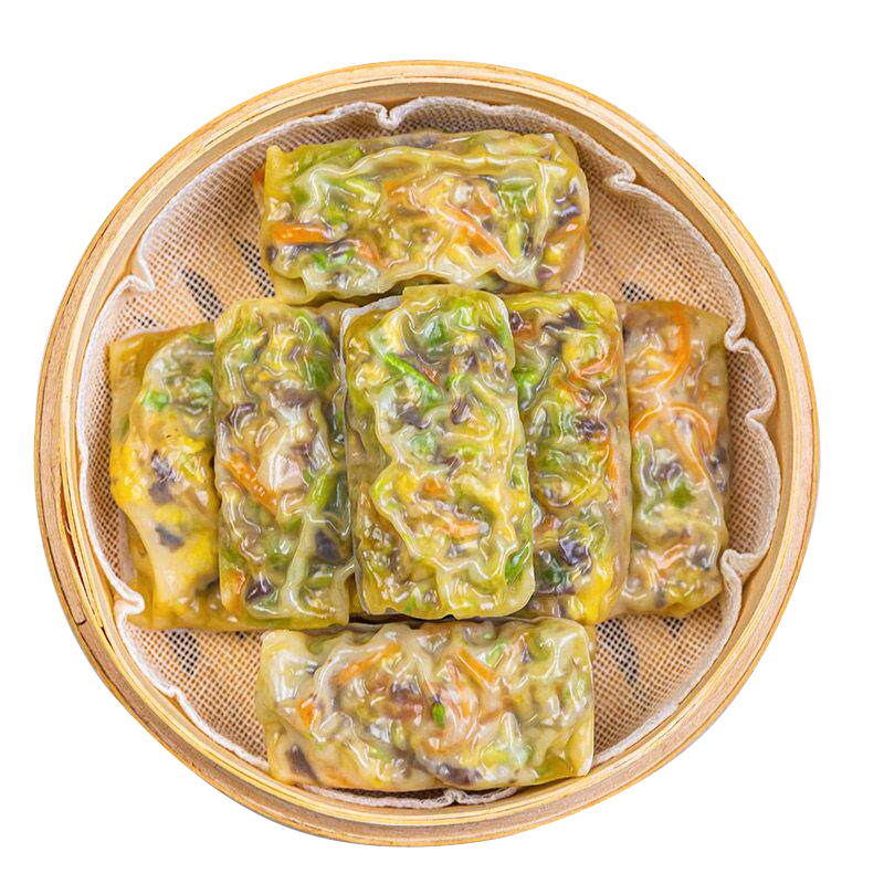 低脂三鲜薄皮蔬菜卷早餐半成品加热即食水晶包子懒人健身代餐早餐