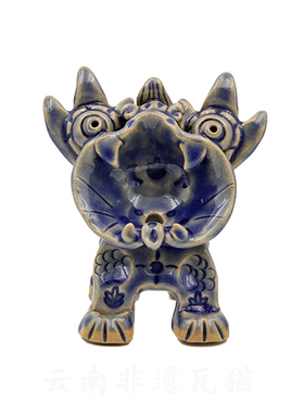 云南大理文创瓦猫陶瓷摆件装饰