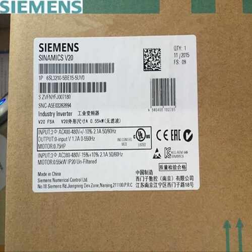 议价IP 6SL3210-5BE15-5UV0 西门子 V20变频器 380V 0.55千瓦无滤