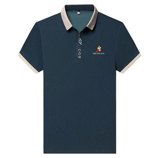 稻草人2026新款短袖t恤男士夏季刺绣翻领polo衫中老年爸爸体恤男