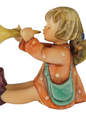 西洋收藏品德国Hummel手工制作陶瓷喜姆娃娃人偶欧式装饰中古摆件