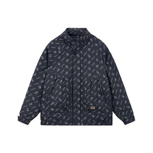 凯施迪短款立领羽绒服夹克男秋冬新品潮牌微宽满版字母印花外套男