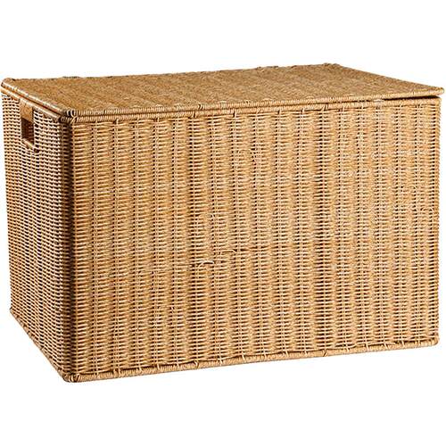 浦澜特大号仿藤编收纳箱盒家用透气防尘衣橱被子衣物整理筐储物篮