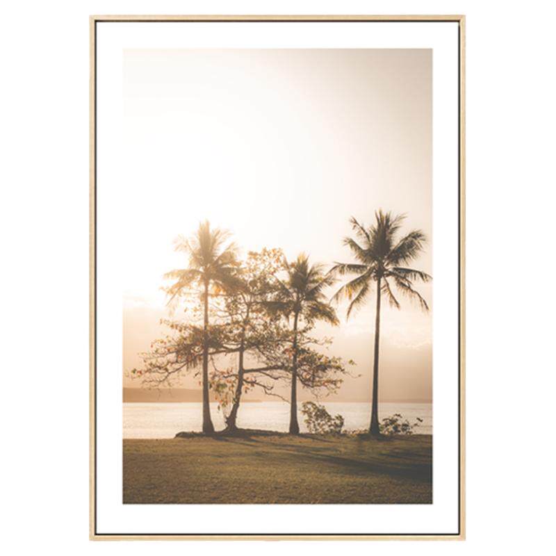 奶油原木风挂画北欧风景装饰画