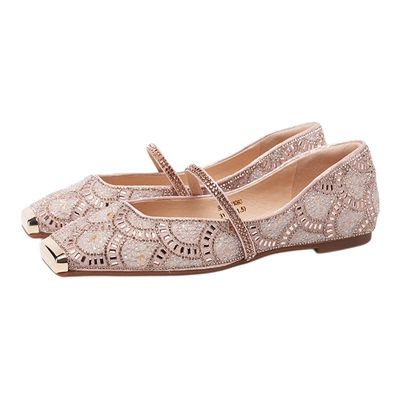 星期六方头单鞋优雅风一字带春款通勤外出芭蕾舞平底鞋SSE1111093