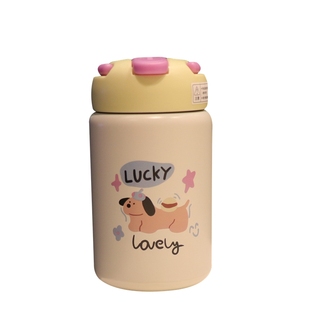 儿童保温杯带吸管手提式便携2025新款高颜值迷你小巧水杯便携女士