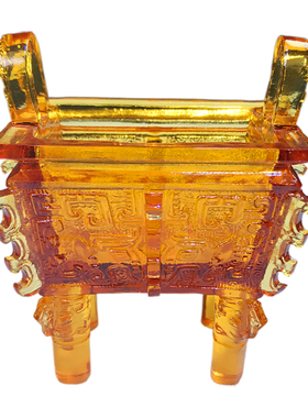 琉璃仿古四足方鼎香炉摆件檀香炉线香炉供佛香插供奉居家用工艺品