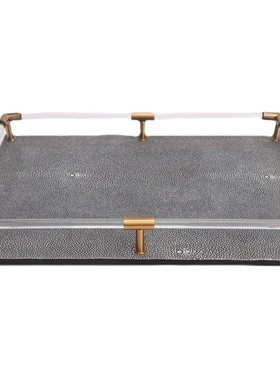 简约茶几皮革收纳托盘摆件