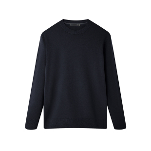 HLA/海澜之家圆领针织衫含羊毛打底衫男秋冬季保暖肌理感宽松毛衣