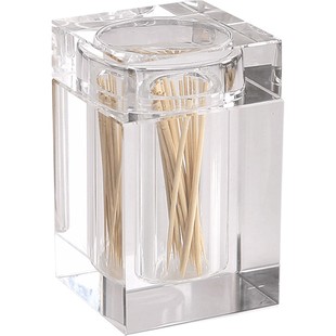 高档水晶玻璃牙签盒透明牙签筒创意家用轻奢棉签盒收纳盒商用饭店