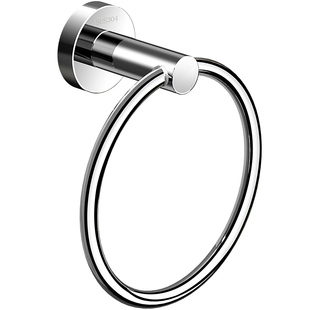 毛巾环304不锈钢毛巾架卫生间免打孔轻奢浴室置物架子挂杆壁挂式