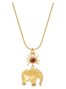 小吉象项链女毛衣链吊坠轻奢设计