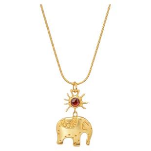 小吉象项链女毛衣链吊坠轻奢设计感时尚百搭高级感蛇骨链