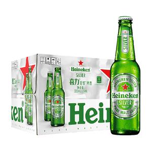 Heineken Silver/喜力星银330ml*24瓶啤酒全麦酿造大包装整箱囤货