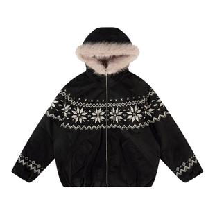 FDR官方店 秋冬独特费尔岛座山雕厚外套男款棉衣棉服女款2025新款