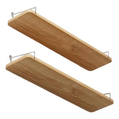 实木木板收纳架免打孔