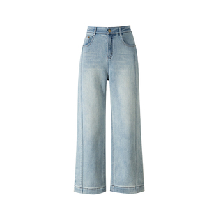 牛仔裤女2025新款冬季加绒今年流行爆款阔腿加厚郑州高端品牌女裤