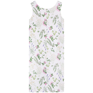 落落狷介春日少女穿搭2025年新款设计感小众无袖连衣裙露背碎花裙