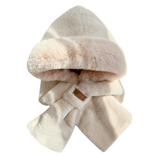 防风帽女冬季帽子围巾一体骑行围脖帽毛绒加厚护耳电动车保暖神器