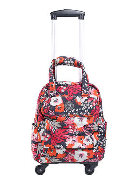 防水印花旅行袋迷你拉杆背包新品
