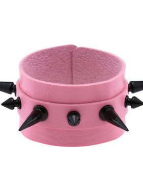 黑色爱心卡扣铆钉皮革手环手镯