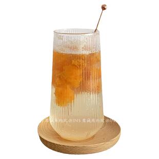 ins风水杯玻璃杯耐热牛奶杯冰咖啡杯苏打饮料杯餐厅冷饮杯子500ml