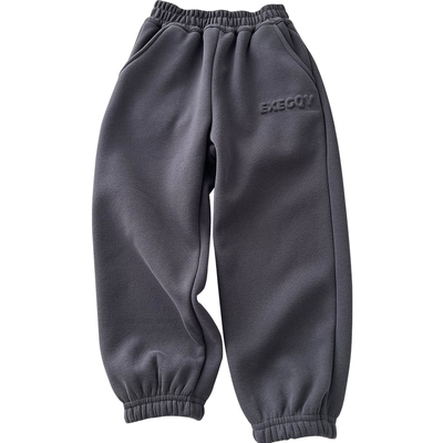 男童加绒运动裤纯色休闲裤一体绒