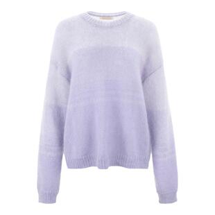 wana try马海毛毛衣圆领仙气感渐变减龄俏皮上衣韩系简约宽松内搭