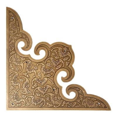 中式仿古纯铜角花角片护角铜包边