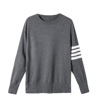 TB四条杠2026新款春秋穿搭休闲针织运动套装女圆领上衣搭配裤子