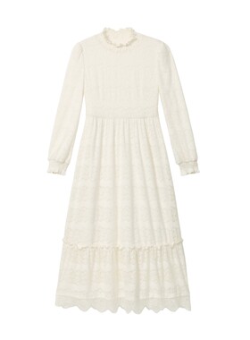 蓝语气质蕾丝保暖打底内搭连衣裙