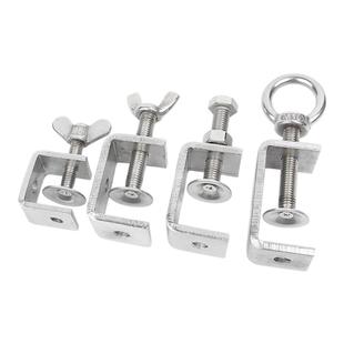 固万基304不锈钢老虎夹子U型C型夹管卡钢管方形固定夹手拧夹紧器