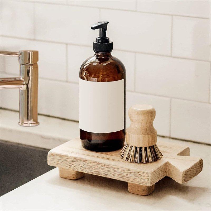 绿植桐木托盘带手柄移动绿底座木制花盆架实木摆件萝木阳台底座可