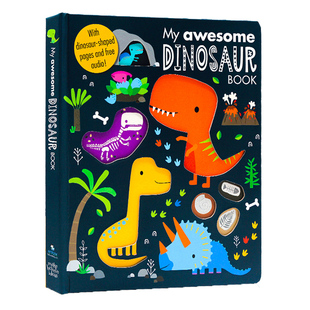 英文原版绘本My Awesome Dinosaur Book我的尖叫恐龙书My Awesome Alphabet Book字母书同系列恐龙科普百科儿童启蒙创意异型纸板书