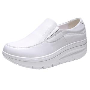 吉祥鸟超轻女鞋2026春夏真皮休闲百搭摇摇鞋一脚蹬厚底小白鞋0706