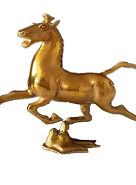 纯黄铜马玄关摆件生肖飞马踏燕铜马踏飞燕摆饰家居办公室开业礼品