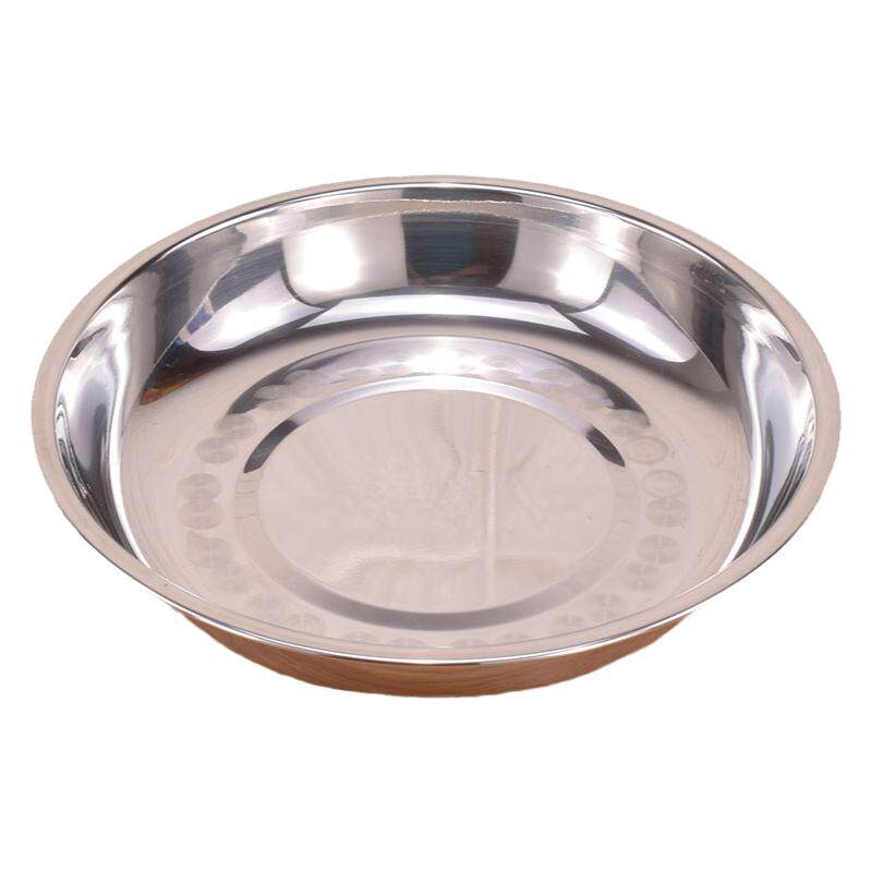 304不锈钢盘子圆盘浅盘碟子小盘菜碟汤盘餐盘餐具装菜盘家用盘子