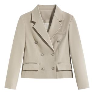 达佳诗藏青色西装套装女高级感职业正装白领上班穿搭小西服外套