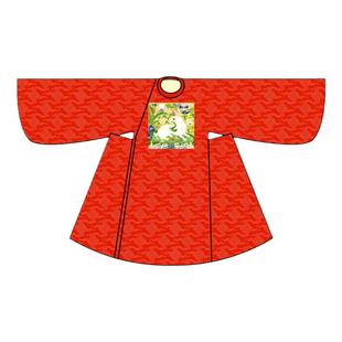 卿子赋原创男童汉服明制红色兔子补圆领袍儿童拜年服提花云纹缎春