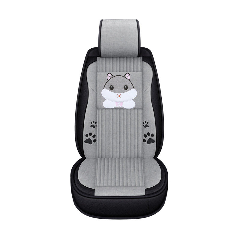 亚麻汽车坐垫四季通用新款网红