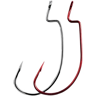 曲柄钩路亚鱼钩带孔进口正品细条倒钓钩软饵钩翘嘴鳜鱼海钓鲈鱼钩