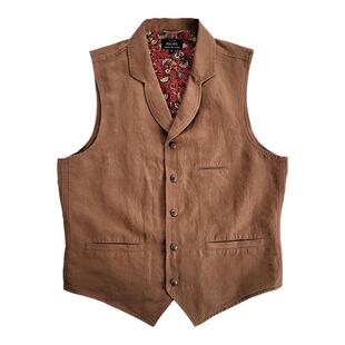 西里布秋季美式复古休闲西服领马甲背心咔叽新品非rrl scarti lab