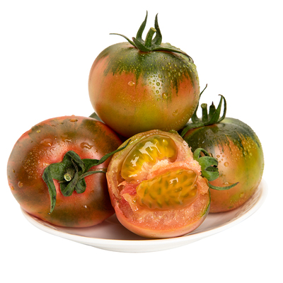 正宗铁皮柿子露天自然熟水果番茄