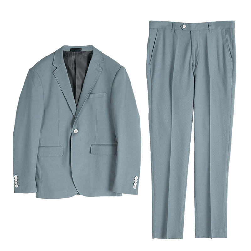 西服修身职业西服成人礼雾霾蓝